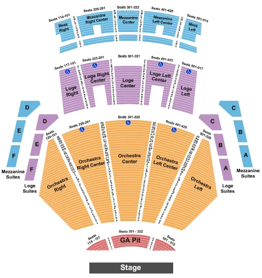 seating chart for Peacock Theater - Los Angeles - Endstage GA Pit 2 - eventticketscenter.com