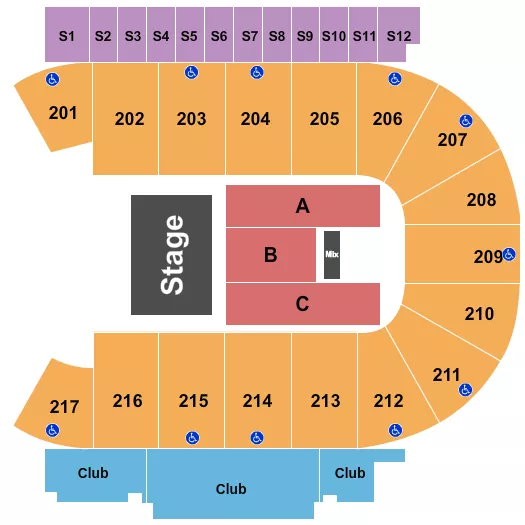 seating chart for Mid-America Center - Halfhouse - eventticketscenter.com