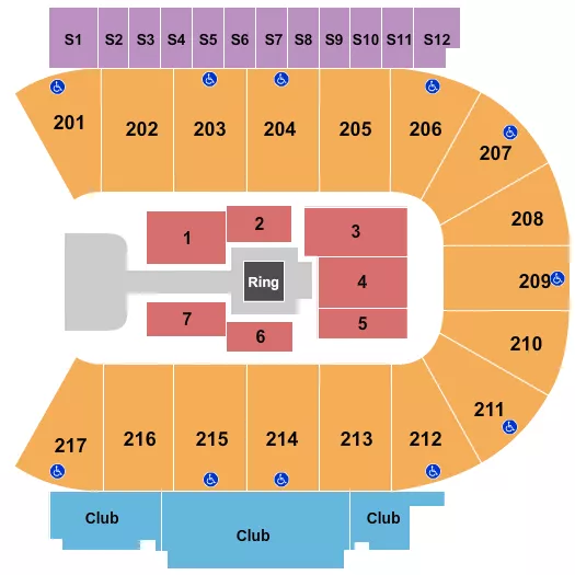 seating chart for Mid-America Center - Wrestling - eventticketscenter.com