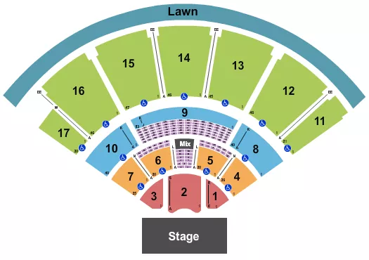seating chart for MidFlorida Credit Union Amphitheatre At The Florida State Fairgrounds - Endstage 3 - No Rsrv Lawn - eventticketscenter.com