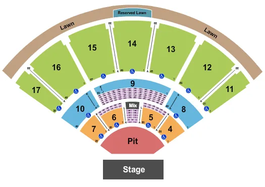 seating chart for MidFlorida Credit Union Amphitheatre At The Florida State Fairgrounds - End Stage GA Pit 2 - eventticketscenter.com