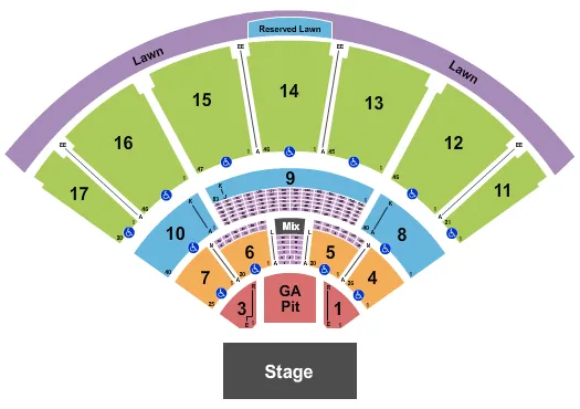 seating chart for MidFlorida Credit Union Amphitheatre At The Florida State Fairgrounds - Weezer - eventticketscenter.com