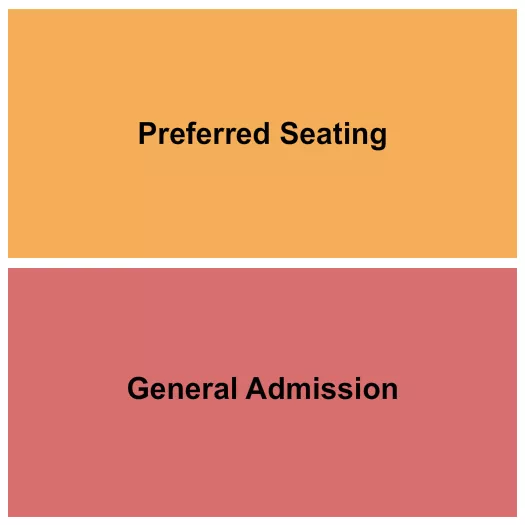 GA/Preferred Seating Chart at Midtown Ballroom. The chart shows the main floor/stage with seating options surrounding it, which are color coded