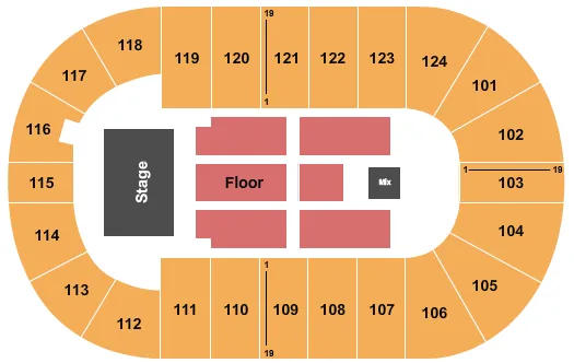 seating chart for Mary Brown's Centre - Endstage 2 - eventticketscenter.com