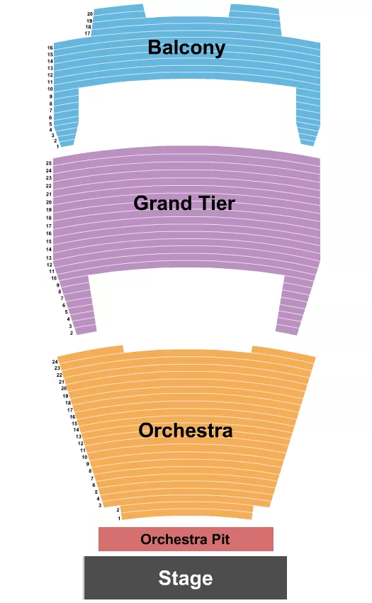 seating chart for Miller Auditorium - Western Michigan University - Endstage Pit - eventticketscenter.com