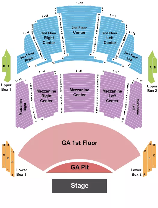 seating chart for Miller High Life Theatre - Endstage GA Floor & Pit - eventticketscenter.com