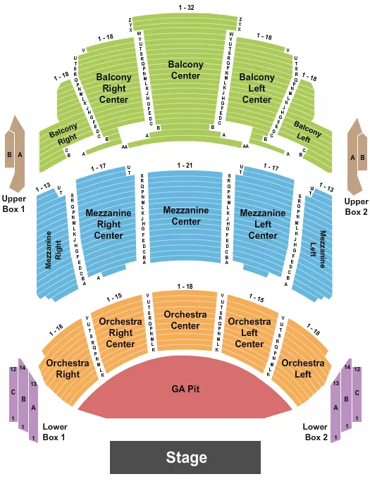 seating chart for Miller High Life Theatre - Endstage GA Pit - eventticketscenter.com