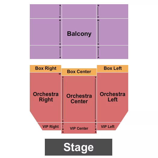 seating chart for Miller Theater - GA - Endstage VIP - eventticketscenter.com