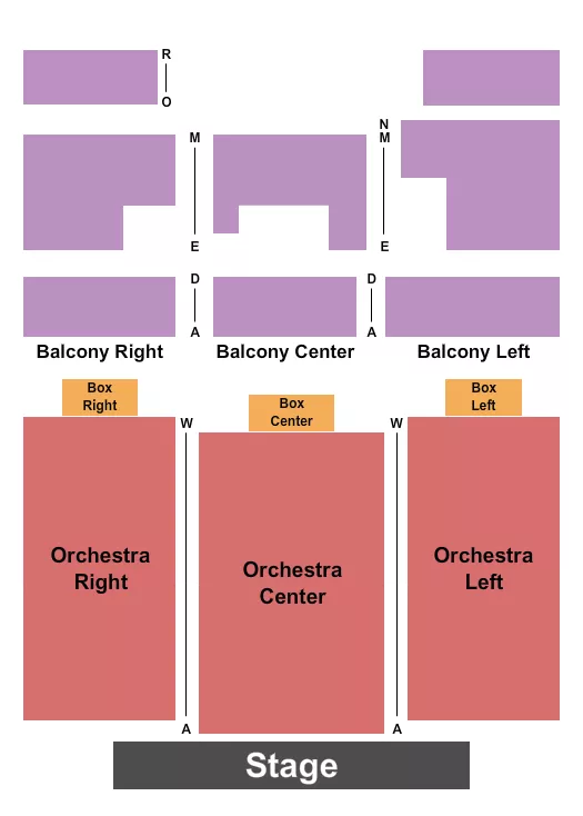 seating chart for Miller Theater - GA - Endstage 2 - eventticketscenter.com