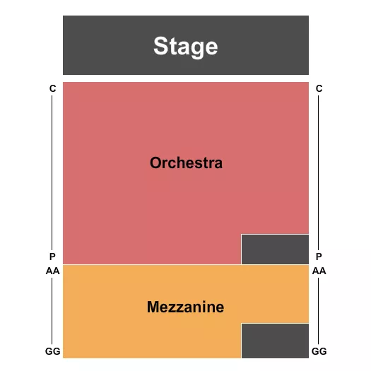 seating chart for Minetta Lane Theatre - Endstage 2 - eventticketscenter.com