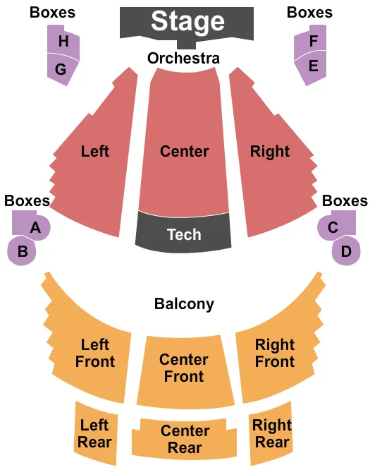 seating chart for Mishler Theatre - End Stage - eventticketscenter.com