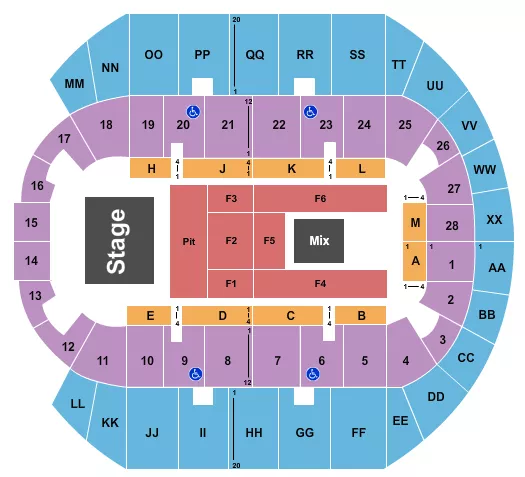 seating chart for Mississippi Coast Coliseum - Endstage Pit 2 - eventticketscenter.com