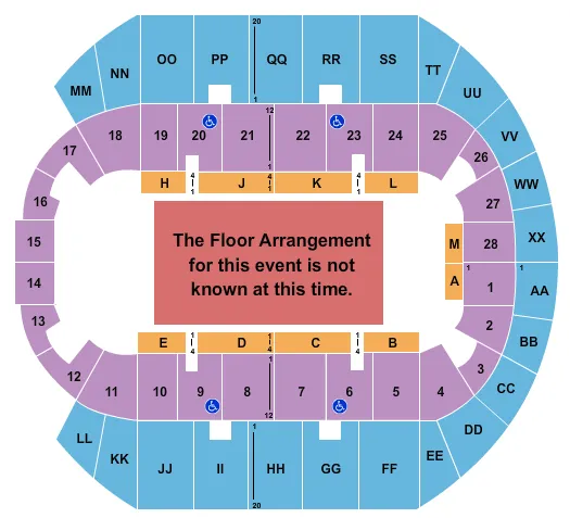 seating chart for Mississippi Coast Coliseum - Generic Floor - eventticketscenter.com