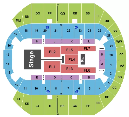 seating chart for Mississippi Coast Coliseum - MercyMe - eventticketscenter.com
