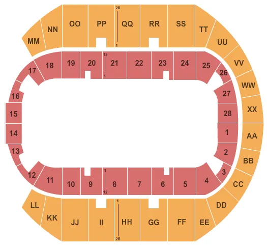 seating chart for Mississippi Coast Coliseum - Open Floor - eventticketscenter.com