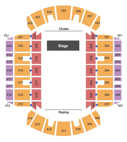 seating chart for Mississippi Coliseum - Rodeo - eventticketscenter.com