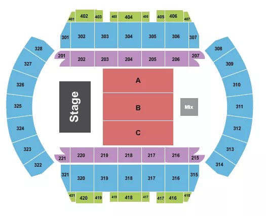 seating chart for Mississippi Coliseum - Endstage 3 - eventticketscenter.com