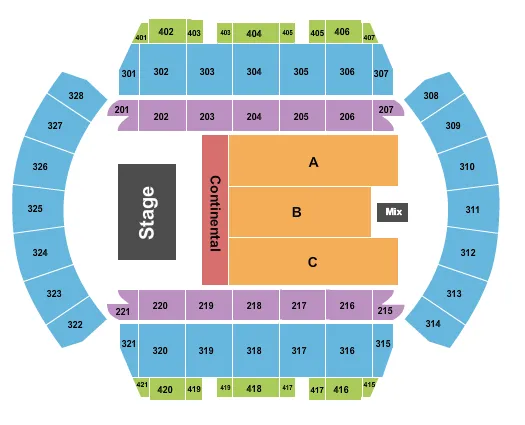 seating chart for Mississippi Coliseum - Juneteenth - eventticketscenter.com