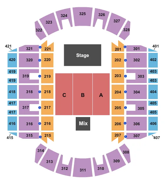 seating chart for Mississippi Coliseum - Scarface - eventticketscenter.com