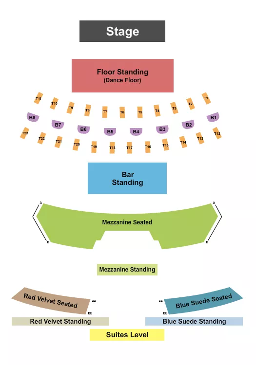 seating chart for Mississippi Moon Bar - Diamond Jo Casino - Endstage - Dance Floor - eventticketscenter.com