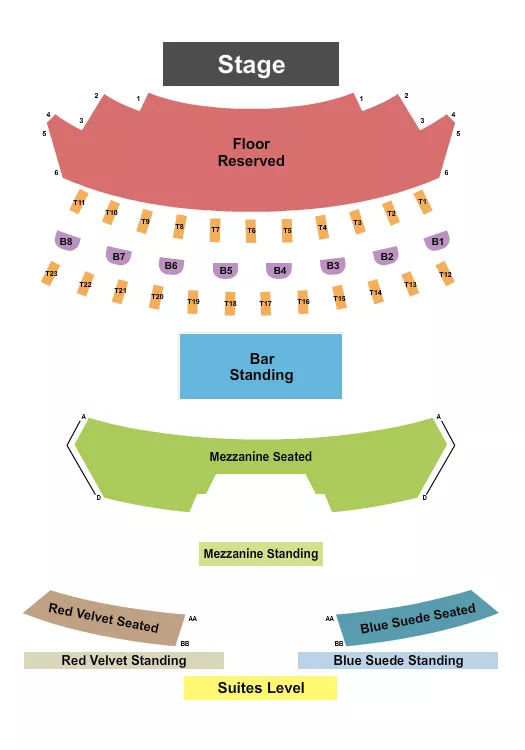 seating chart for Mississippi Moon Bar - Diamond Jo Casino - Endstage - eventticketscenter.com