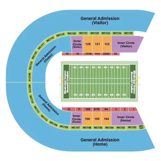 seating chart for Mississippi Veterans Memorial Stadium - Battle Of The Bands - eventticketscenter.com