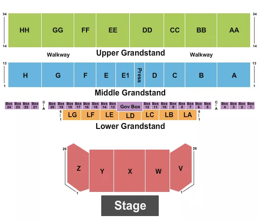 seating chart for Missouri State Fairground - Grandstand 2 - eventticketscenter.com