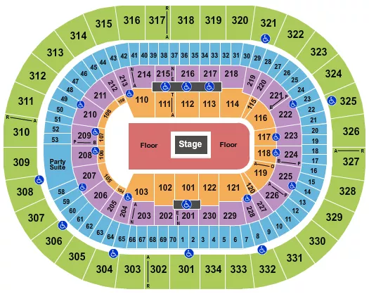 seating chart for Moda Center at the Rose Quarter - Center Stage 3 - eventticketscenter.com