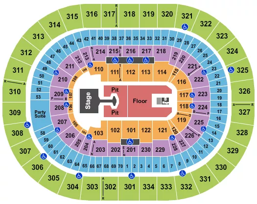 seating chart for Moda Center at the Rose Quarter - Disturbed - eventticketscenter.com