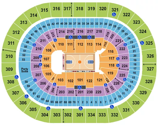 seating chart for Moda Center at the Rose Quarter - Basketball - Globetrotters - eventticketscenter.com