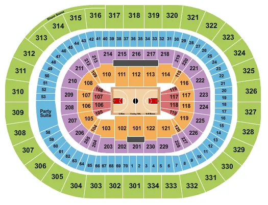 seating chart for Moda Center at the Rose Quarter - Basketball - eventticketscenter.com