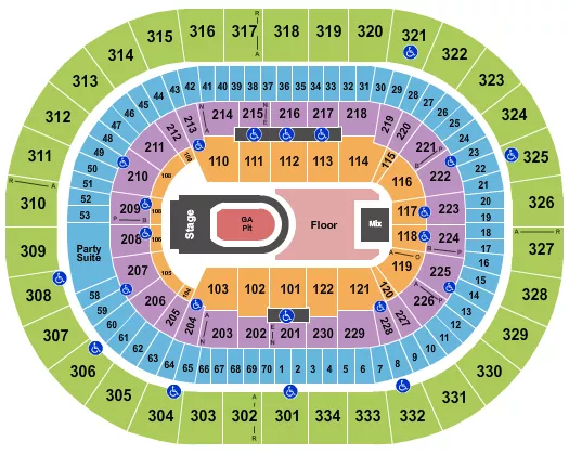 seating chart for Moda Center at the Rose Quarter - Kane Brown - eventticketscenter.com