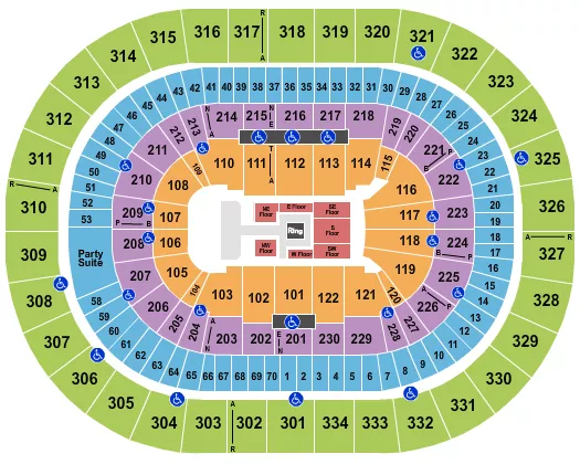 seating chart for Moda Center at the Rose Quarter - Wrestling - AEW - eventticketscenter.com
