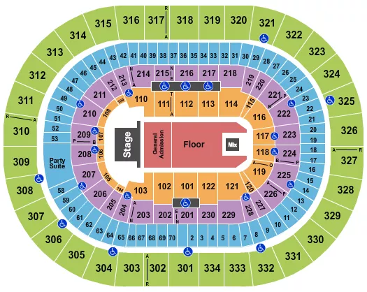seating chart for Moda Center at the Rose Quarter - Endstage GA & Rsvd Floor - eventticketscenter.com