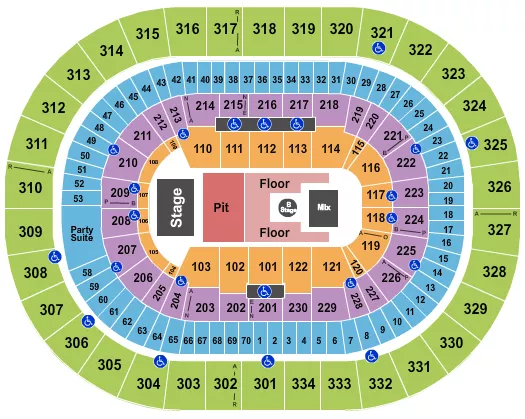seating chart for Moda Center at the Rose Quarter - Tyler Childers - eventticketscenter.com