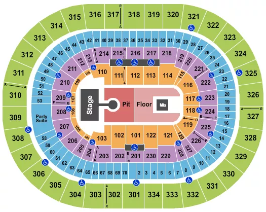 seating chart for Moda Center at the Rose Quarter - Weezer - eventticketscenter.com