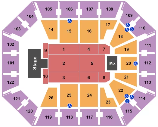 seating chart for Mohegan Sun Arena - CT - Andrew Schulz - eventticketscenter.com