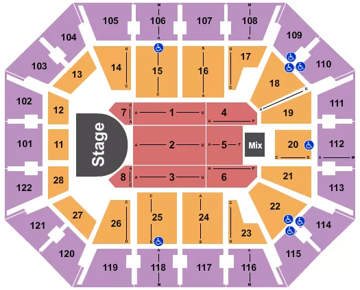 seating chart for Mohegan Sun Arena - CT - Billy Joel - eventticketscenter.com