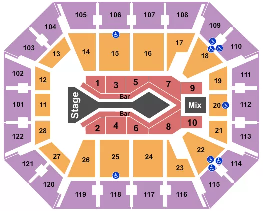 seating chart for Mohegan Sun Arena - CT - Blake Shelton - eventticketscenter.com