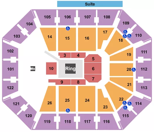 seating chart for Mohegan Sun Arena - CT - Boxing 2 - eventticketscenter.com