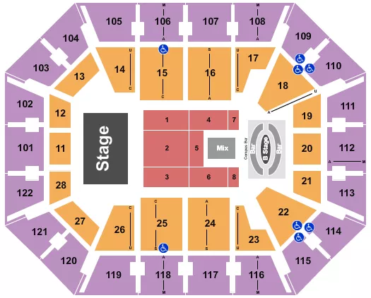 seating chart for Mohegan Sun Arena - CT - Carin Leon - eventticketscenter.com