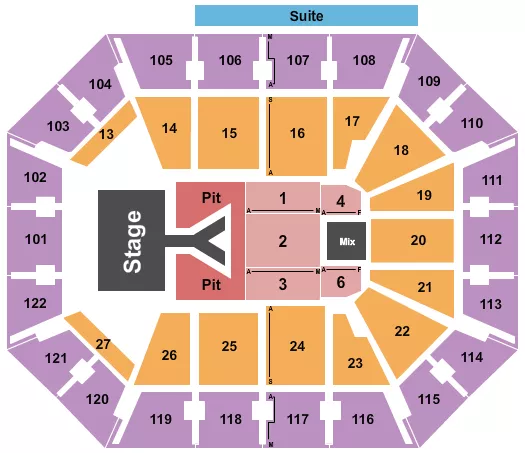 seating chart for Mohegan Sun Arena - CT - Dan And Shay - eventticketscenter.com