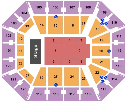 seating chart for Mohegan Sun Arena - CT - End Stage 3 - eventticketscenter.com