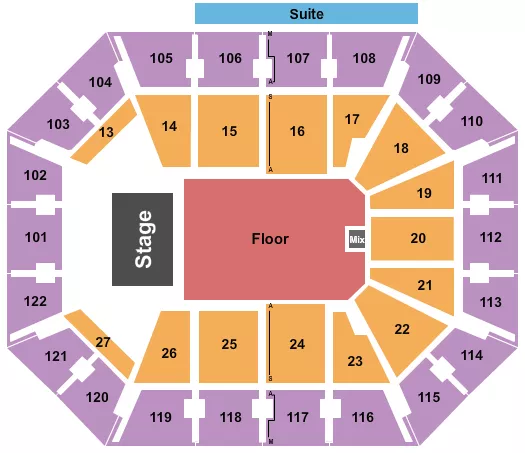 seating chart for Mohegan Sun Arena - CT - Endstage GA Floor - eventticketscenter.com
