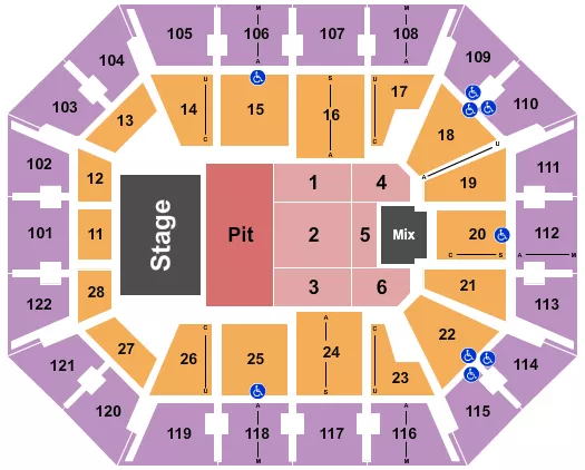 seating chart for Mohegan Sun Arena - CT - Endstage GA Pit 3 - eventticketscenter.com