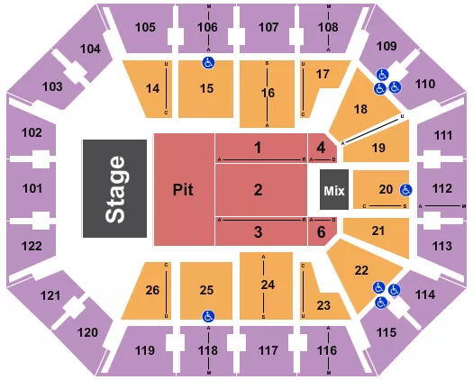 seating chart for Mohegan Sun Arena - CT - Endstage GA Pit 5 - eventticketscenter.com