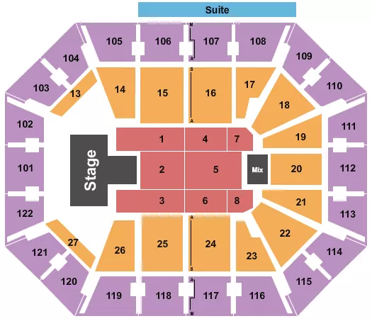 seating chart for Mohegan Sun Arena - CT - Endstage Wide Catwalk - eventticketscenter.com