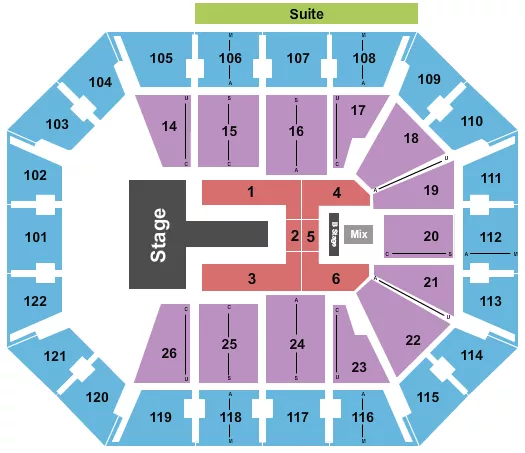 seating chart for Mohegan Sun Arena - CT - J Balvin 1 - eventticketscenter.com