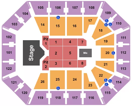 seating chart for Mohegan Sun Arena - CT - Koe Wetzel - eventticketscenter.com