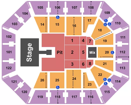 seating chart for Mohegan Sun Arena - CT - Lainey Wilson - eventticketscenter.com